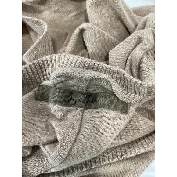 Enza Costa 'Cashmere' Tan Easy Cuffed Crew Size M - Picture 4 of 5
